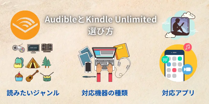 AudibleとKindle Unlimitedの選び方